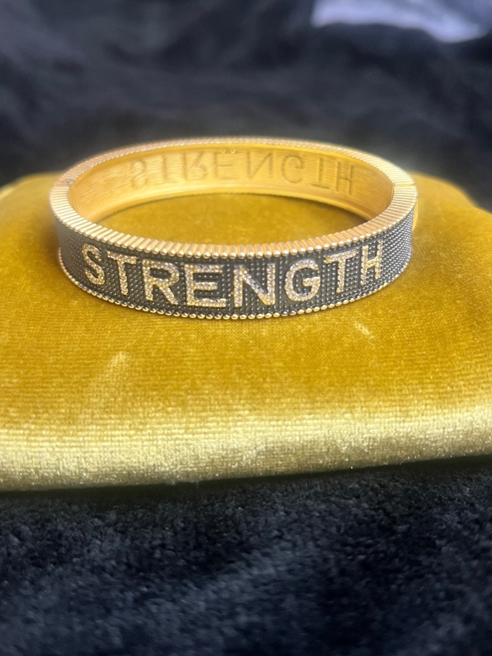 Gold & Black Freida Rothman Strength Bangle
